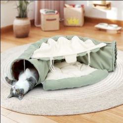 Cat Tunnel Bed with Cushion