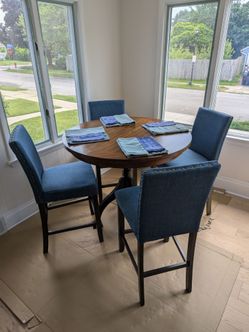 Small, Round, Counter-Height Table w/ Pedestal Base