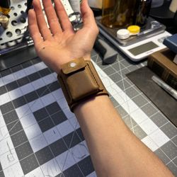 Hand Made Leather Bracelet With Small Bag 