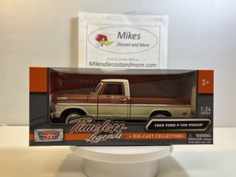 1969 Ford F-100 Diecast Model Truck: 1/24 Scale, New In the Box By Motormax