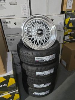 15x7.0 NEW BBS RS WHEELS/RIMS AND NEW HANKOOK TIRES 195/50R15.  4X100/4X114.3