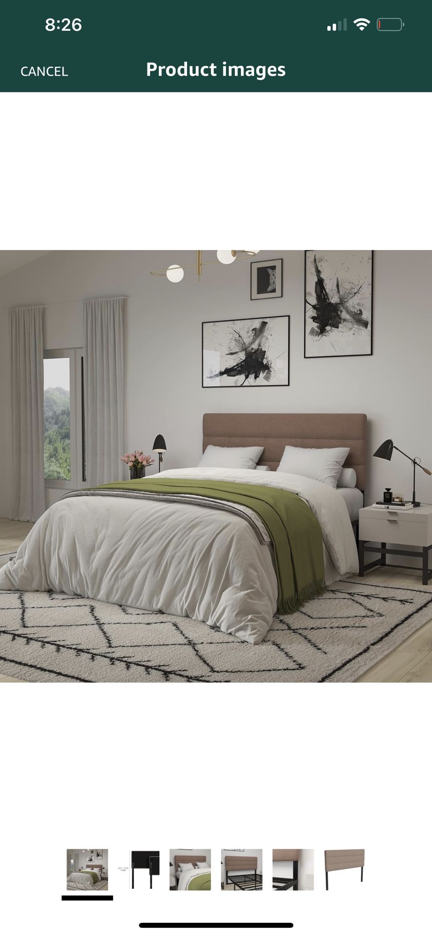 Taupe Tufted Fabric Queen Headboard