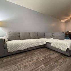 Large Sectional Sofa w/ Slipcovers + Waterproof Protector – $250 OBO