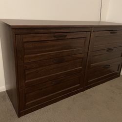 SONGESAND 6-drawer dresser, brown, 63 3/8x32 1/4 "