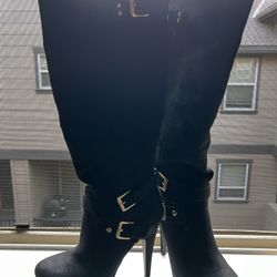 G by Guess Suade Black Platform Boots