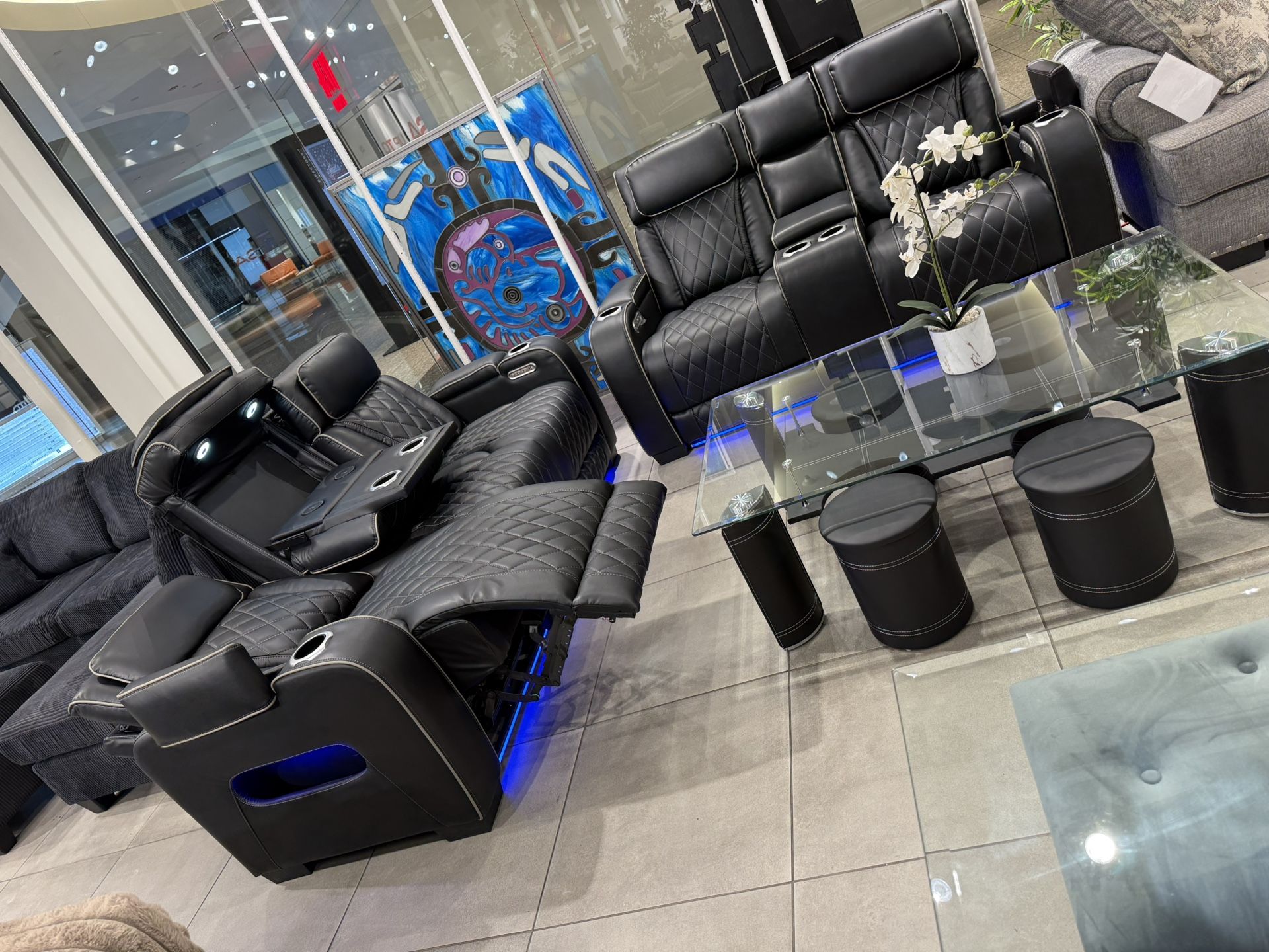 Power Recliner Sofa Set With Power Headrest ⚡️ LED Light