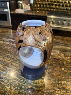 Glittery Gold Hand Blown Base 8”