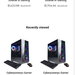 Cyberpowerpc Gaming Comp With Acos Curved Monitor And Toshiba 1tb Ext. Storage 1100 Obo