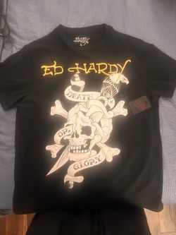 Ed Hardy Death Or Glory Black T-shirt Men’s Large New With Tags