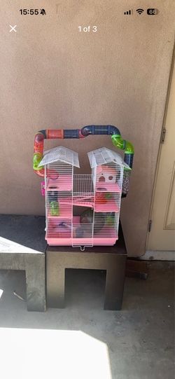 Multi level Hamster Cage w/ water and food containers