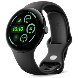 Google - Pixel Watch 3 (45mm) Smartwatch with Obsidian Band - LTE - Matte Black