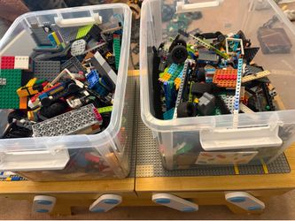 Legos for sale - Cool Lego Table, 2 bins full of miscellaneous legos, Lego train tracks