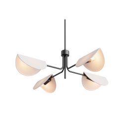 SEOL-Light 4-Light Fold White Linen Blossom Shades