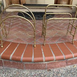 Magazines /Book Holders  Gold Color One Round Style   The  Other  Is Square 