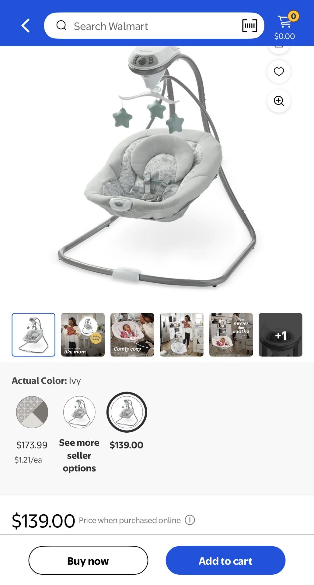 Graco Simple Sway Infant Swing, Ivy