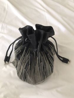 Black Drawstring Bucket Bag