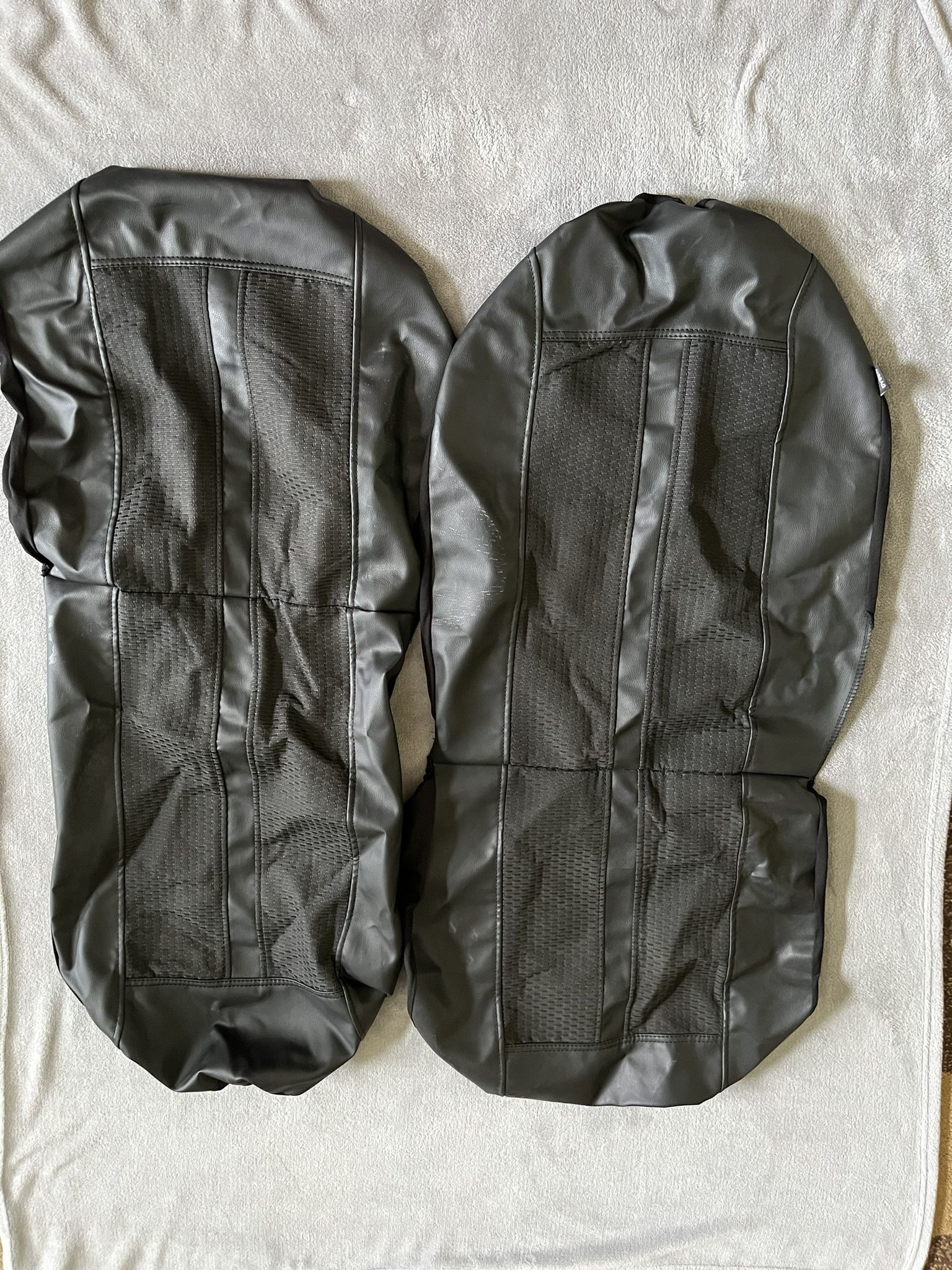 ProElite Black Low Back Faux Leather Seat Cover Set 2 Piece