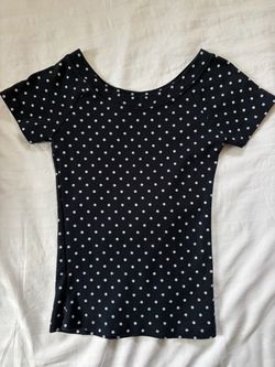 Black Polka Dot Short Sleeve T-Shirt