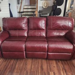 Burgundy Red Vegan Leather 86" Ferndale Power Recliner Sofa by Greyson Living
