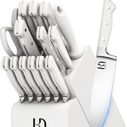 Kitchen Knife Block Set, 15-Piece Enduring Ultra Sharp Knife Set, Japanese