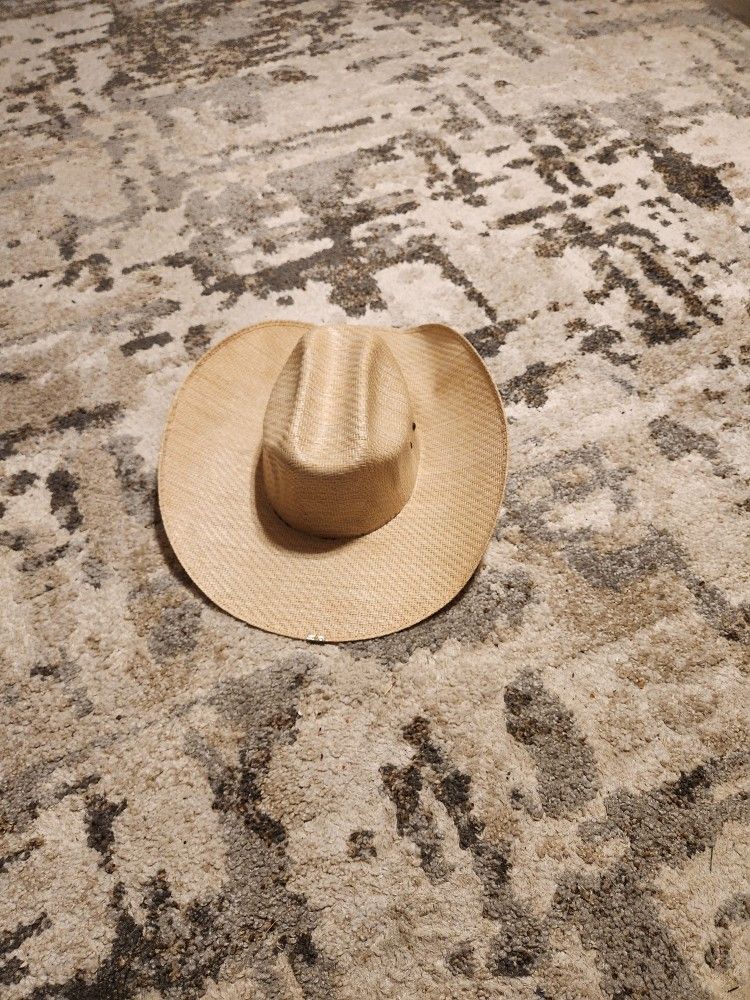 Justin Moore by bullride cowboy straw hat sz 10.8 Brim head size 7 1/4