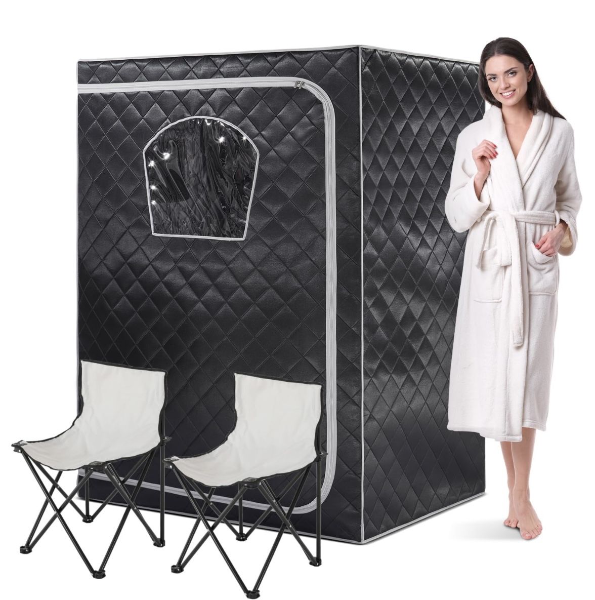Gollense Portable 2 Person Infrared Sauna For Home, Full Size Large Indoor Far Infrared Sauna Box Oversized At Home Spa For Relaxation Personal Sauna