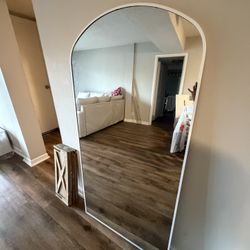 White Floor Mirror