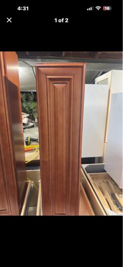 Cherry Wood Narrow Kitchen Wall Cabinet