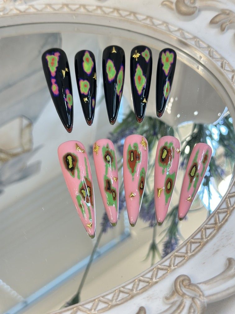 Cool!10 PCS AB Color Nails/Handmade Press On Nails/Cute Nails