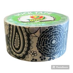 Duck Brand Black On White Floral Print Duct Tape NEW Sealed for