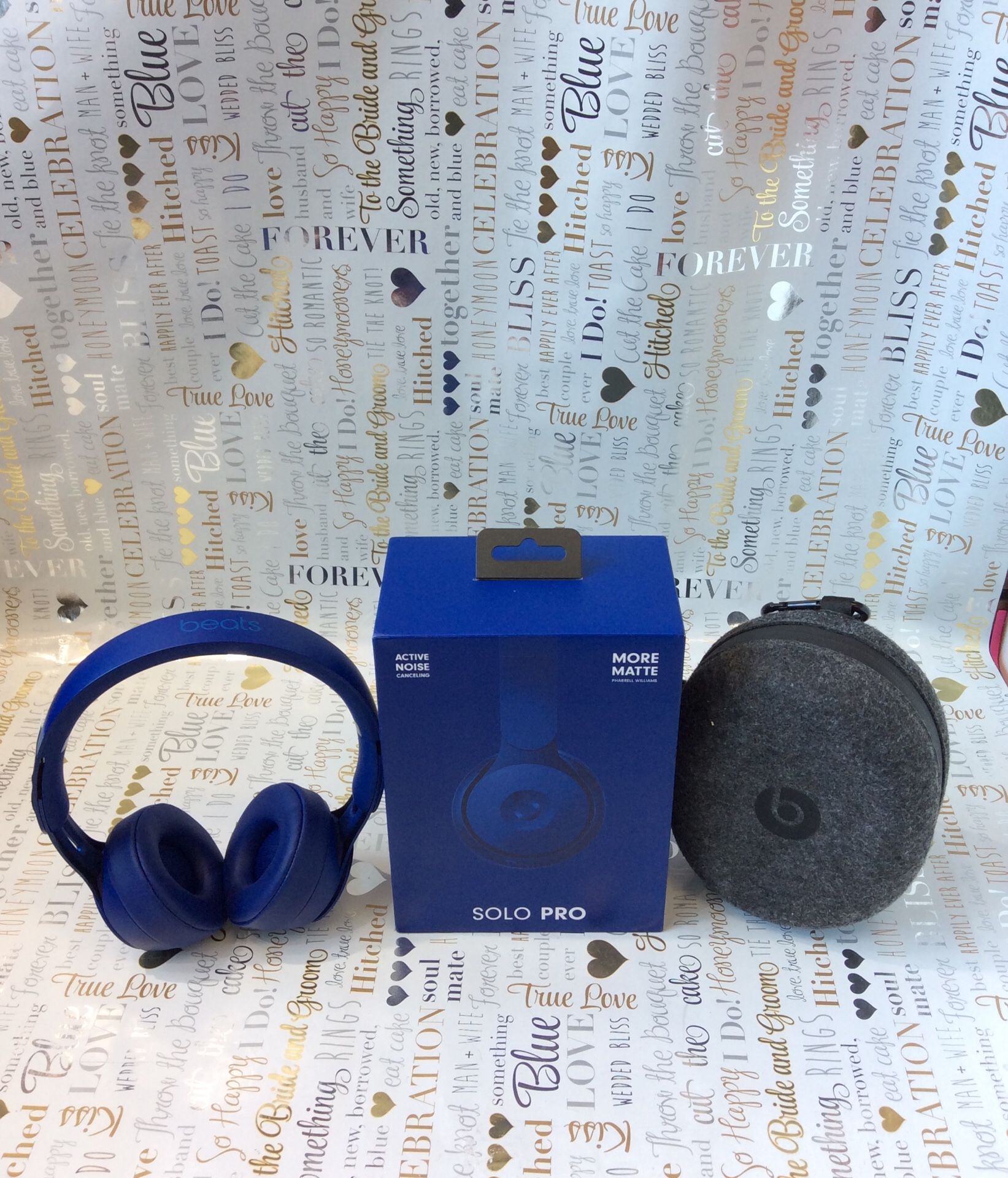 Beats Solo Pro Bluetooth Wireless On-Ear Headphones - Noise Canceling- Blue
