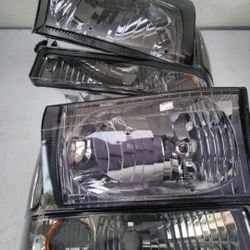 99-04 Ford F250 F350 F450 F550 00-04 Excursion Headlights Luces Micas Calaveras Faros Faroles Focos