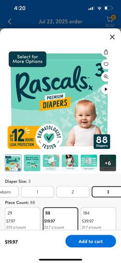 Rascals Diapers Size 3