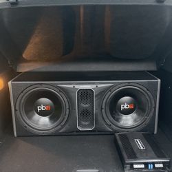 Powerbass Dual 12” Subwoofers in Vented Enclosure with ASA3-400.2 Amplifier 