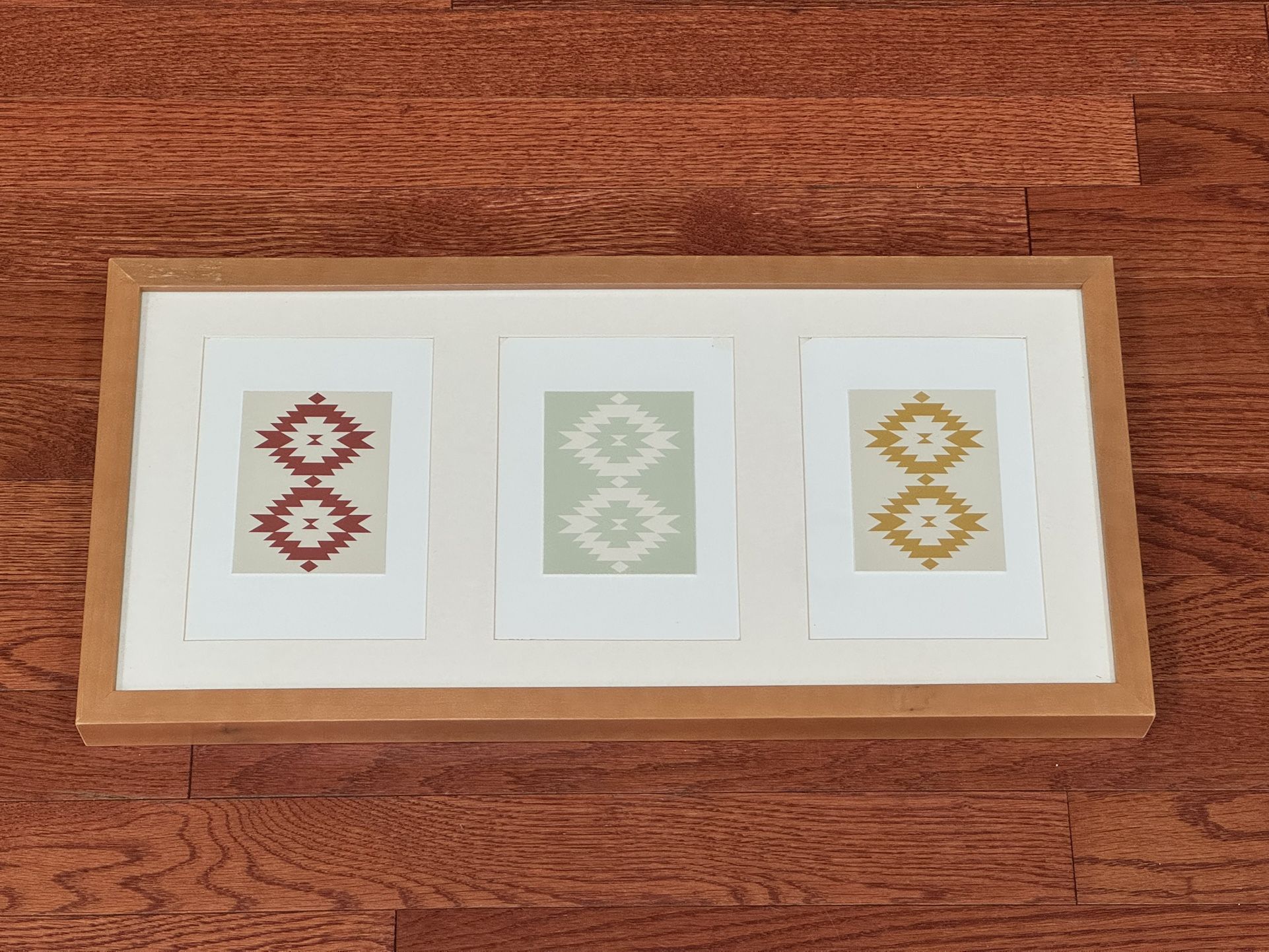 Pendleton Style Artwork In Wood Frame ~20x10 in
