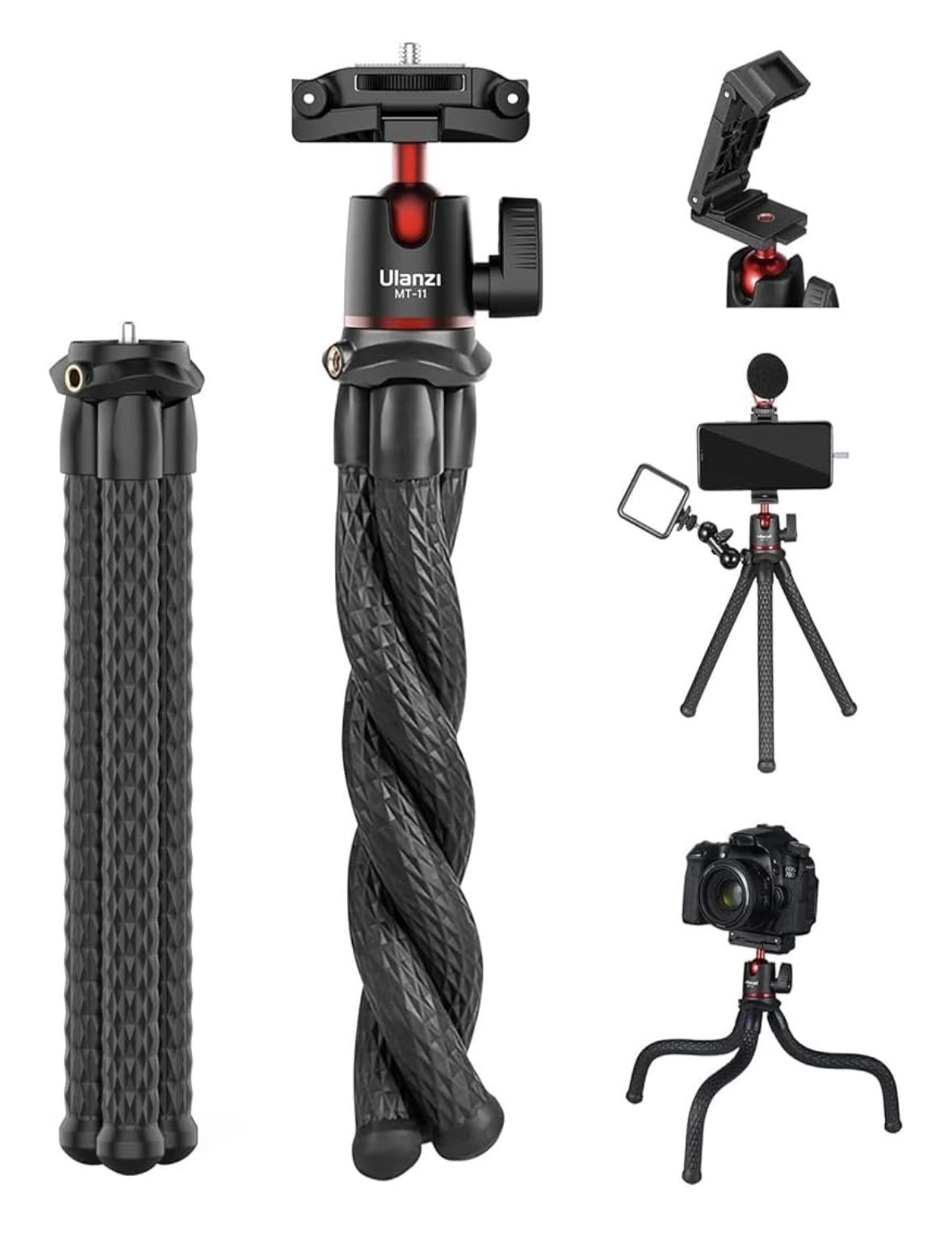 ULANZI Camera Tripod Flexible, Universal for iPhone 16 15 14 Pro Max XS Max X 8 Samsung Canon Nikon Sony Cameras