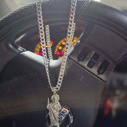 Silver 925 Cuban Chain San Judas