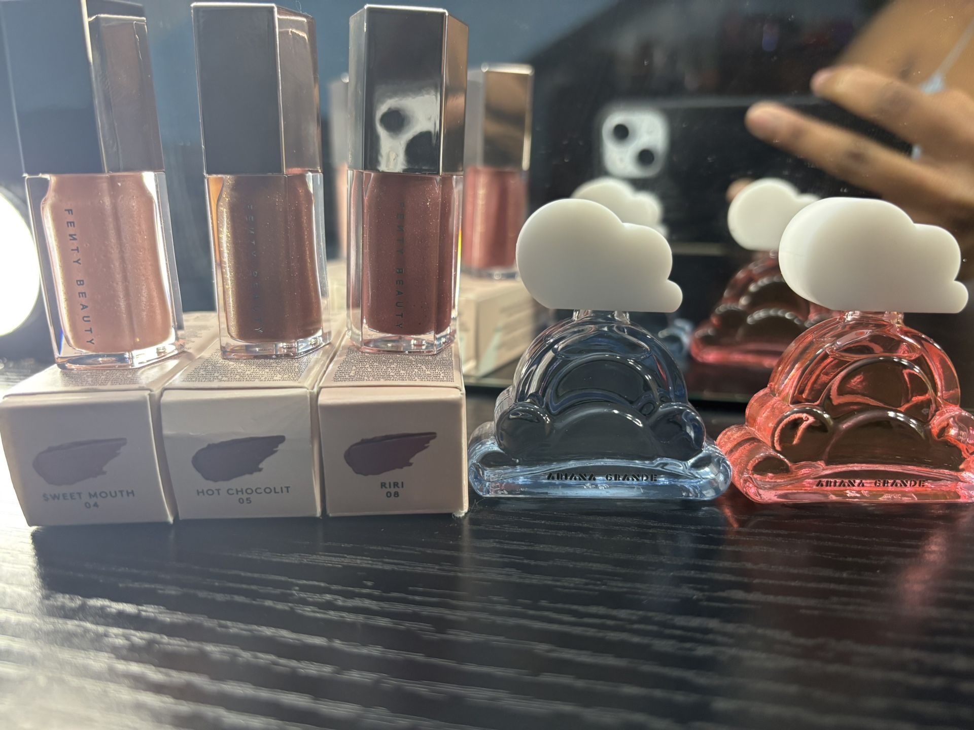 Mini fenty beauty lipgloss brand new & mini Ariana Grade pink cloud Parfum travel set