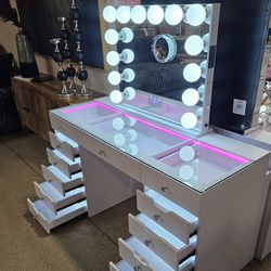 New Contemporary Vanity Set With Bluetooth Speakers! 