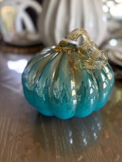 Glitzhome® Blue Glass Pumpkin