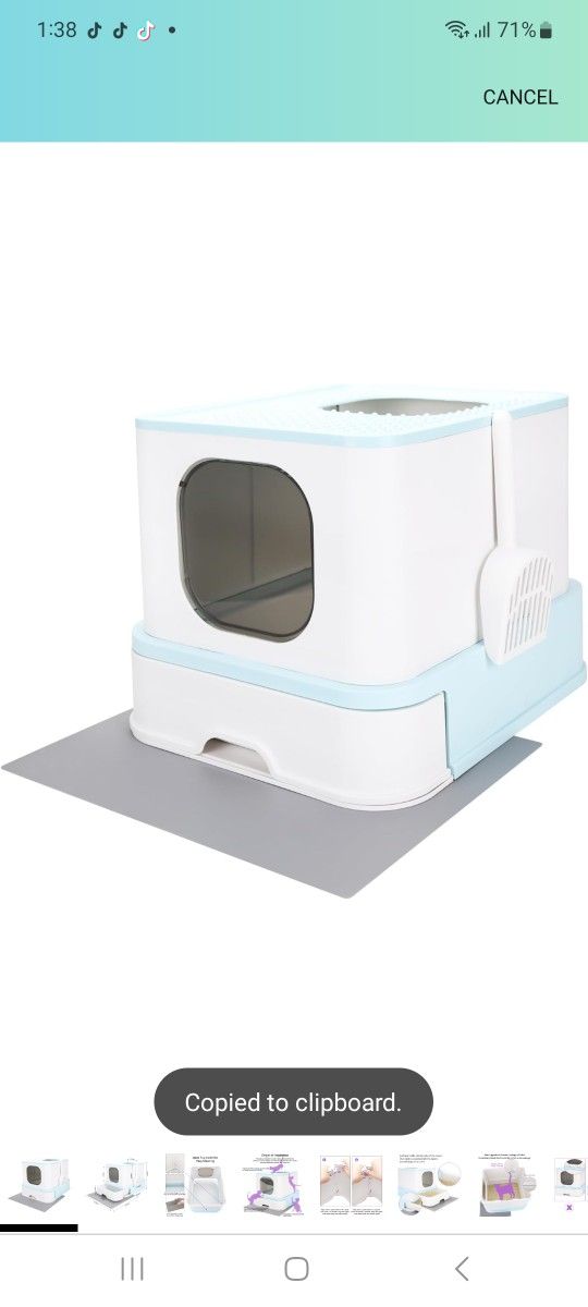 RIZZARI Foldable Cat Litter Box