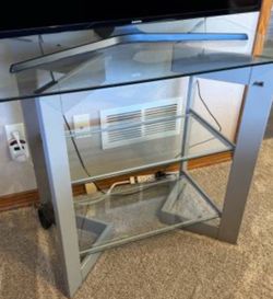 Tv Stand Metallic Silver Steel