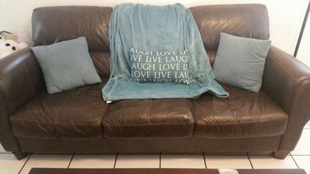 Brown leather sofa $30.00