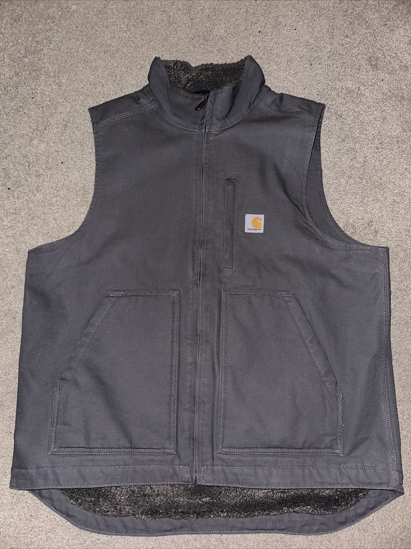 NEW! Carhartt 104277 Washed Duck Sherpa Lined Vest ~ Mens Medium Loose IRR 2nds
