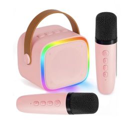 Kid's Mini Bluetooth Speaker Portable Karaoke Machine Wireless Microphone - Pink