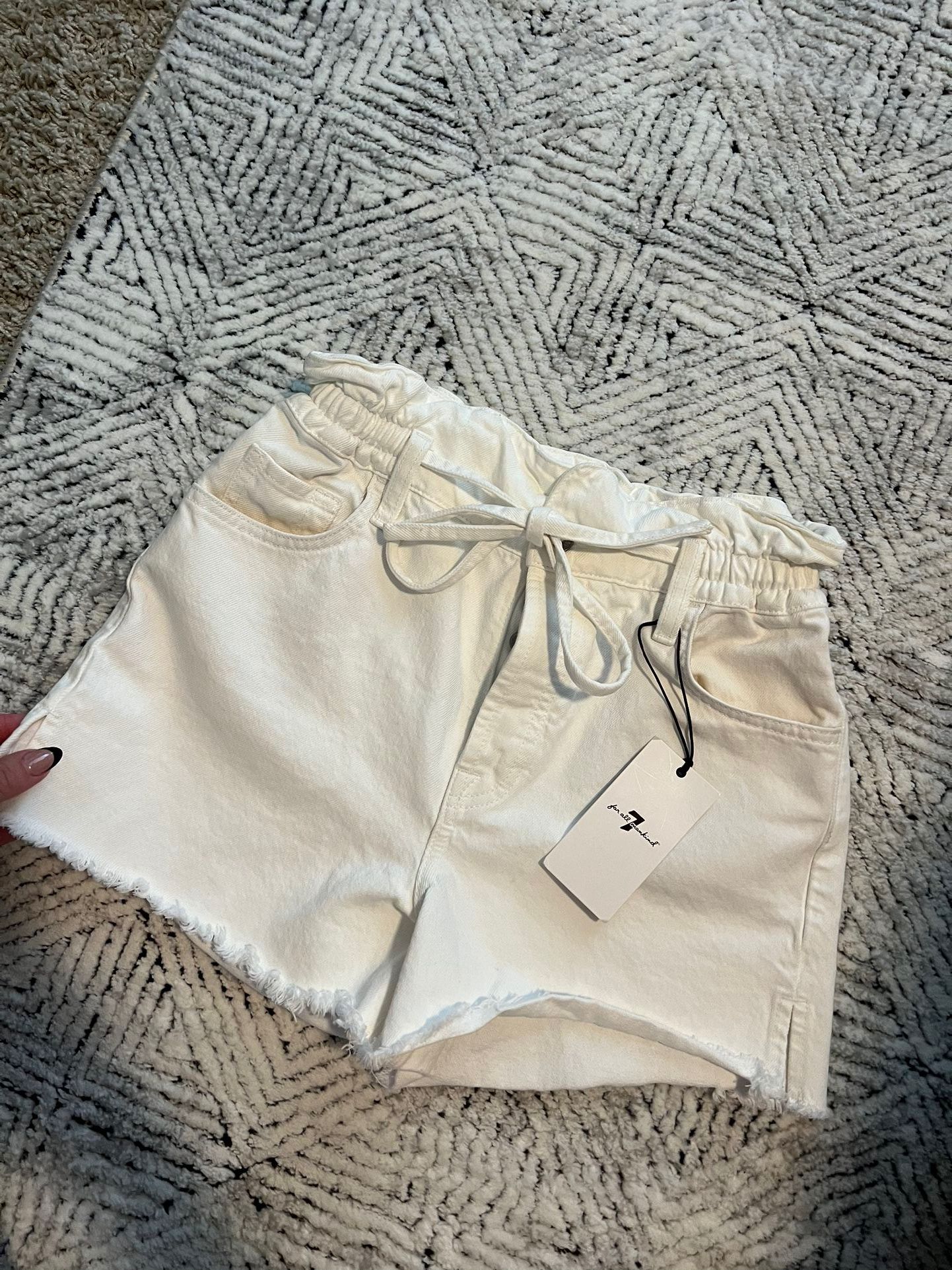 7 for all mankind White Jean Shorts