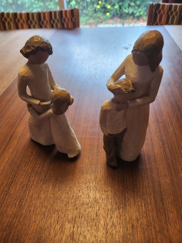 willow tree mother daughter and mother son statues