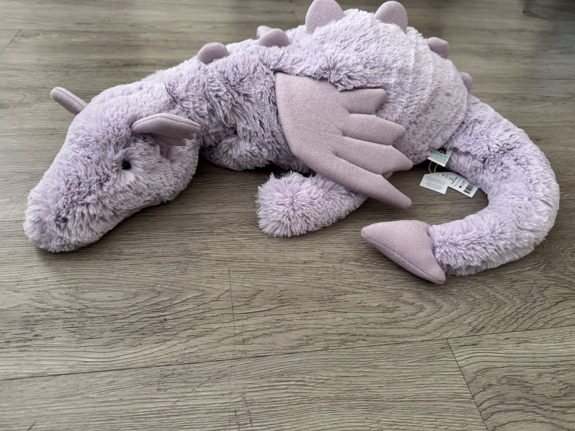 Huge Jellycat Lavender Dragon Authentic NWT