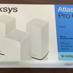 Linksys MX5503 Atlas Pro 6 Wi-Fi 6 Dual-Band Mesh System Router (3PK)