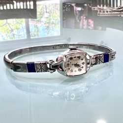 Vintage Elgin .925  Mexico Turquoise Extension Bracelet Ladies Watch “L@@K”